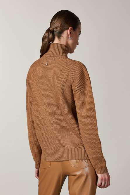 Pullover mit hohem Kragen, Orange, Patrizia Pepe
