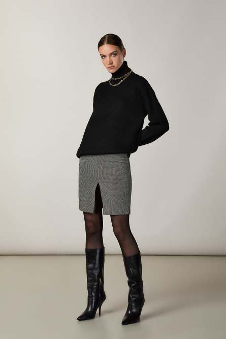 Maglia con collo alto, Nero, Patrizia Pepe