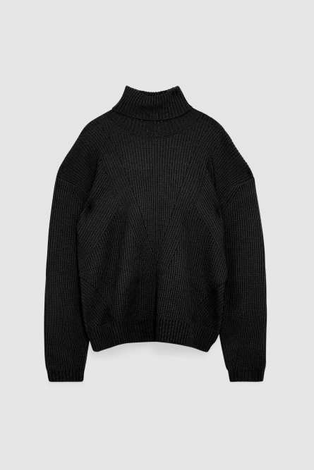 Maglia con collo alto, Nero, Patrizia Pepe