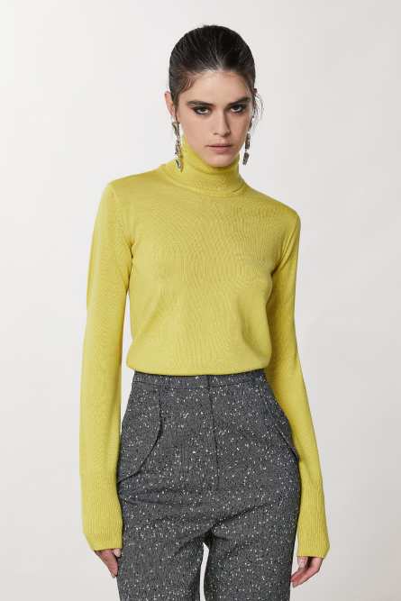 Wool turtleneck sweater, Yellow, Patrizia Pepe