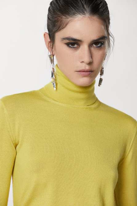Wool turtleneck sweater, Yellow, Patrizia Pepe