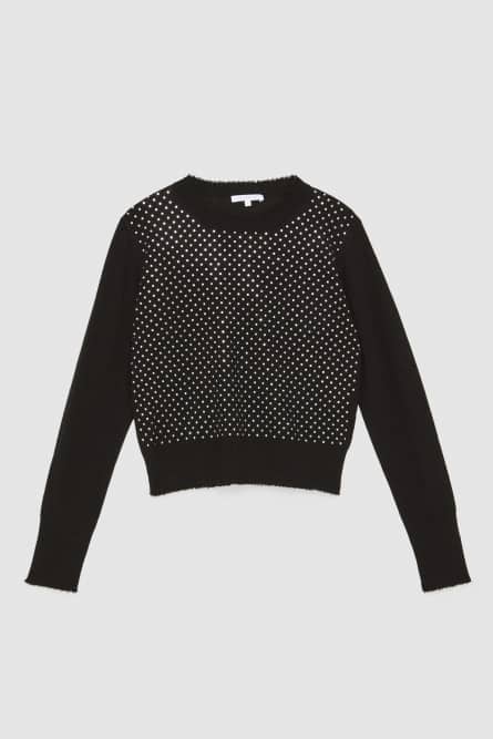 Pullover mit Nieten, Schwarz, Patrizia Pepe