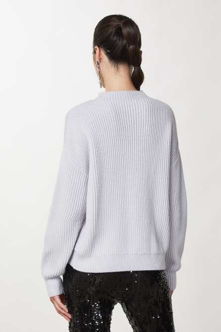 Gerippter Pullover, Weiß, Patrizia Pepe