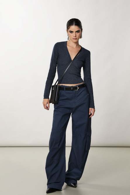 Essential Lurex-Pullover, Grau, Patrizia Pepe