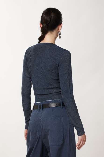 Essential Lurex-Pullover, Grau, Patrizia Pepe