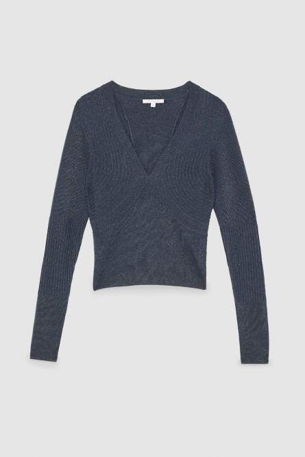 Essential Lurex-Pullover, Grau, Patrizia Pepe