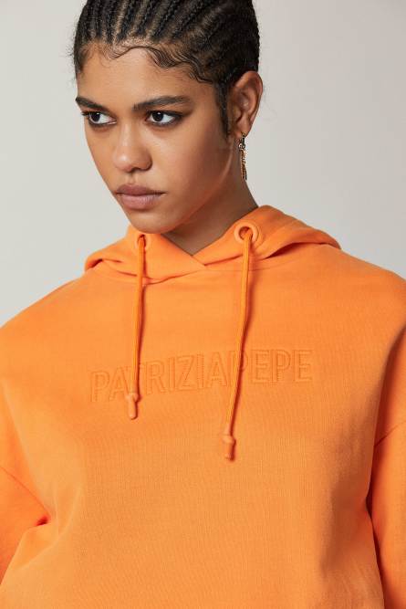 Felpa con cappuccio &quot;ESSENTIAL&quot;, Arancione, Patrizia Pepe