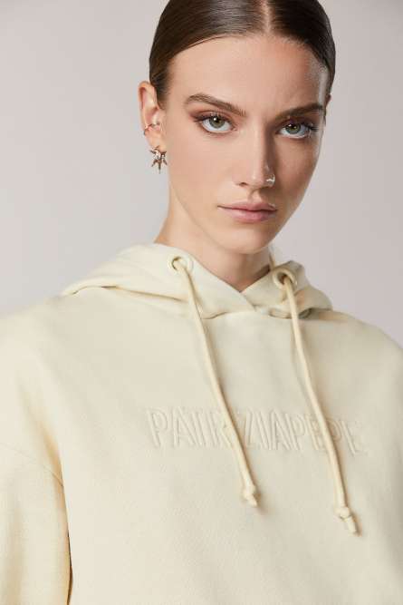 &ldquo;ESSENTIAL&rdquo; hoodie, Beige, Patrizia Pepe
