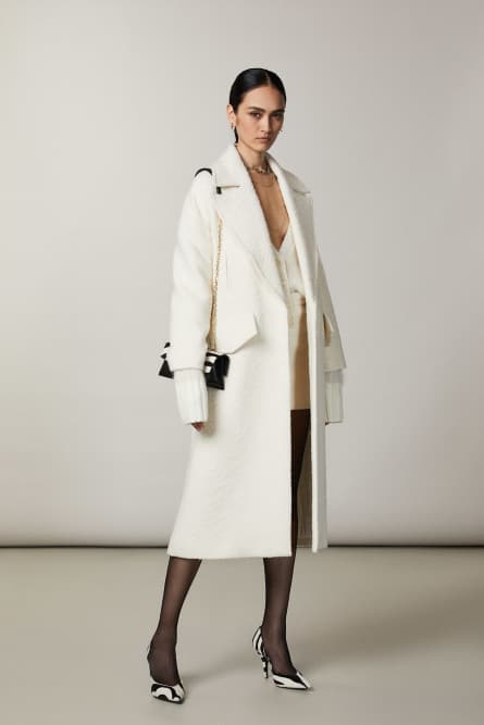 Oversized cloth coat, White, Patrizia Pepe