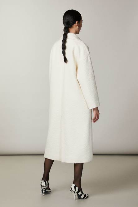 Oversized cloth coat, White, Patrizia Pepe