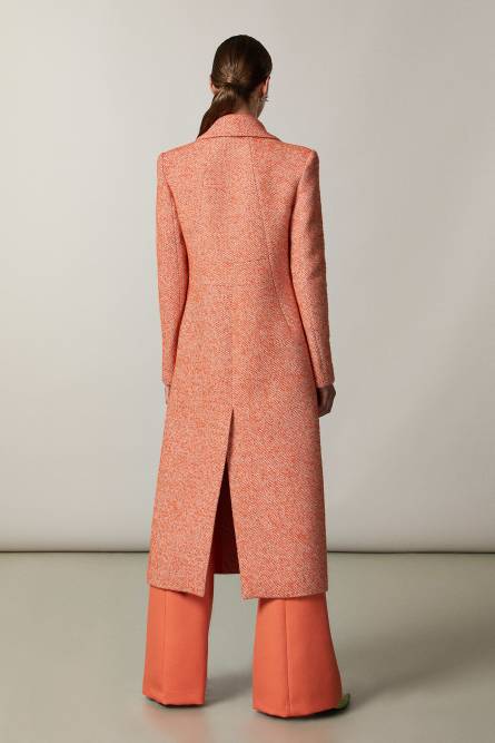 Two-tone long coat, Orange, Patrizia Pepe