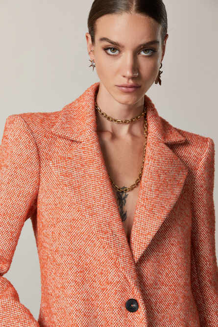 Two-tone long coat, Orange, Patrizia Pepe