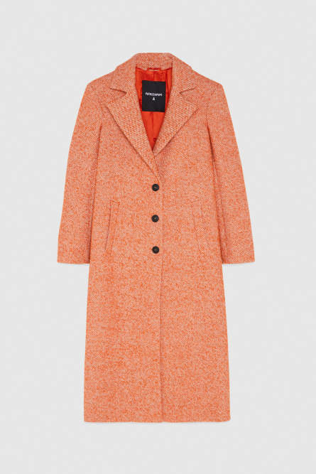Two-tone long coat, Orange, Patrizia Pepe
