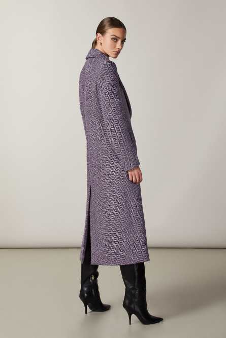 Cappotto lungo in panno, Viola, Patrizia Pepe