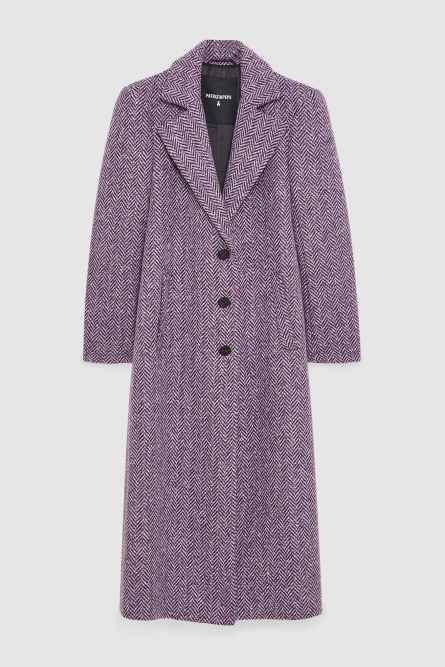 Cappotto lungo in panno, Viola, Patrizia Pepe