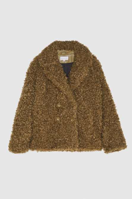 Synthetic fabric pea jacket, Green, Patrizia Pepe