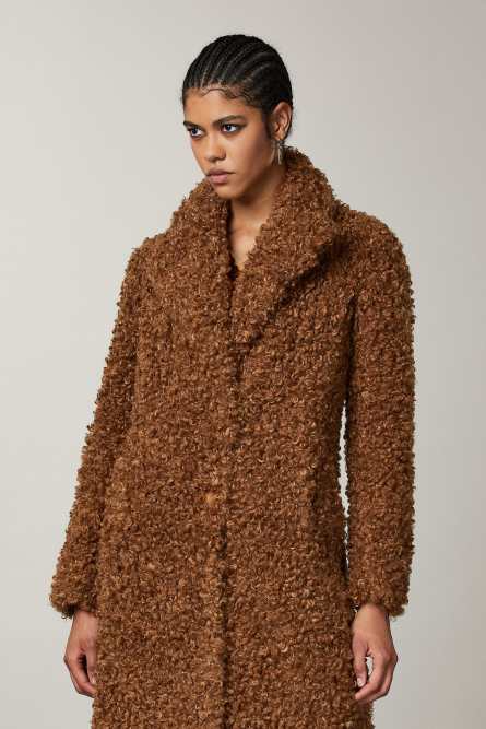 Synthetic fabric coat, Orange, Patrizia Pepe