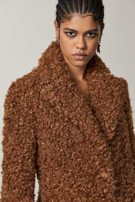 Synthetic fabric coat, Orange, Patrizia Pepe