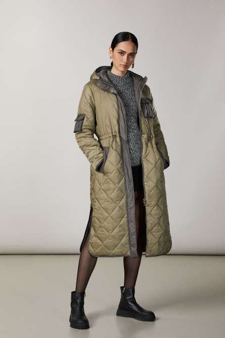 Zweifarbige Steppjacke aus Nylon, Grün, Patrizia Pepe
