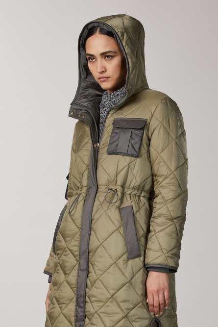 Zweifarbige Steppjacke aus Nylon, Grün, Patrizia Pepe