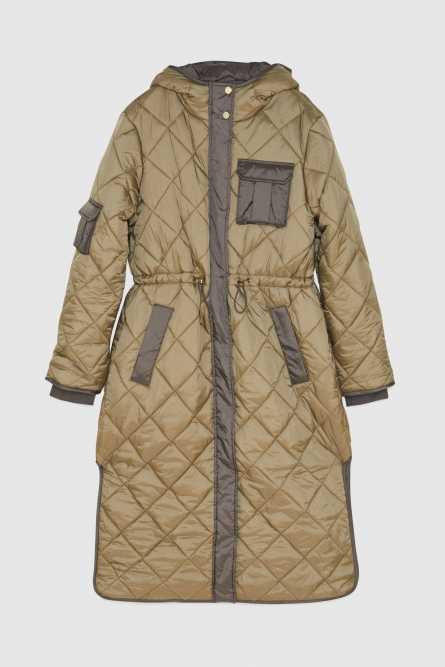 Zweifarbige Steppjacke aus Nylon, Grün, Patrizia Pepe