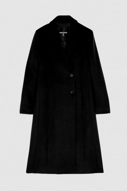 “ESSENTIAL” ribbed coat, Black, Patrizia Pepe