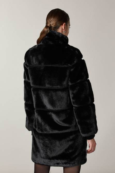 Long synthetic fabric jacket, Black, Patrizia Pepe