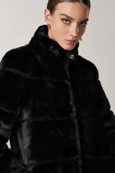 Long synthetic fabric jacket, Black, Patrizia Pepe