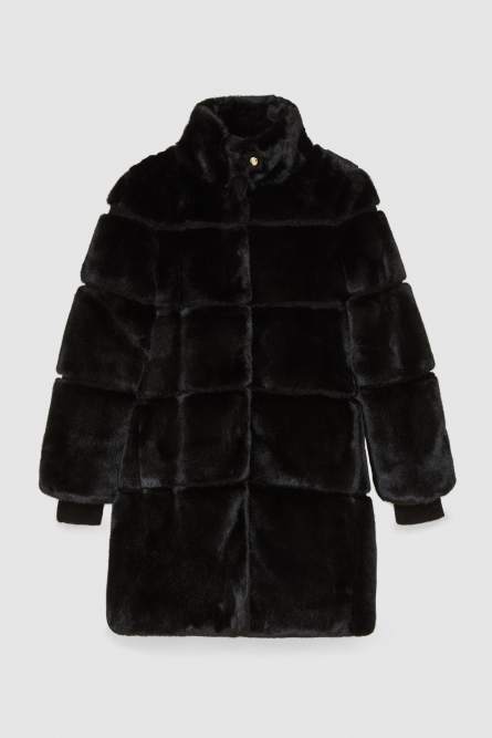 Long synthetic fabric jacket, Black, Patrizia Pepe