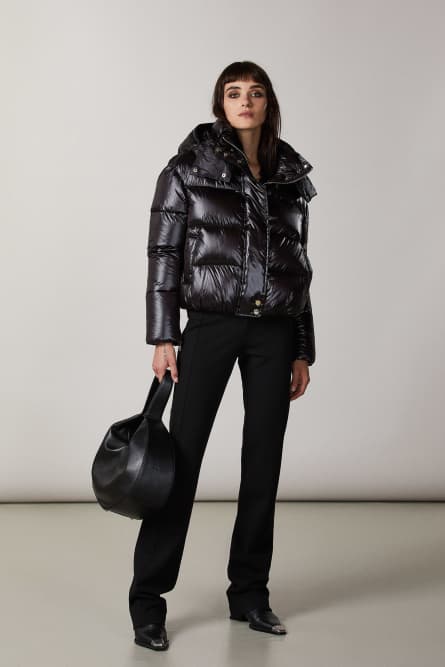Short hooded down jacket, Black, Patrizia Pepe