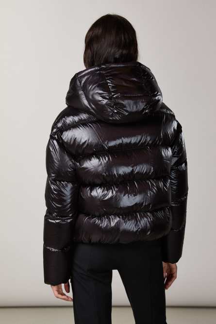 Short hooded down jacket, Black, Patrizia Pepe