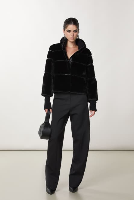 Short soft jacket, Black, Patrizia Pepe