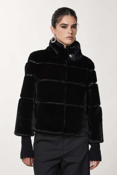 Short soft jacket, Black, Patrizia Pepe