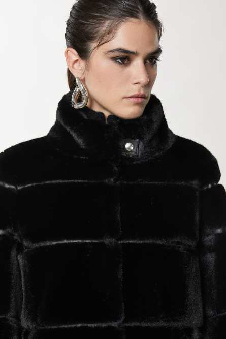 Short soft jacket, Black, Patrizia Pepe