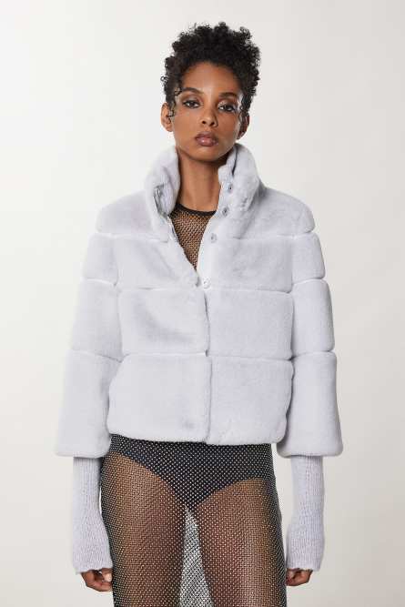 Short soft jacket, White, Patrizia Pepe