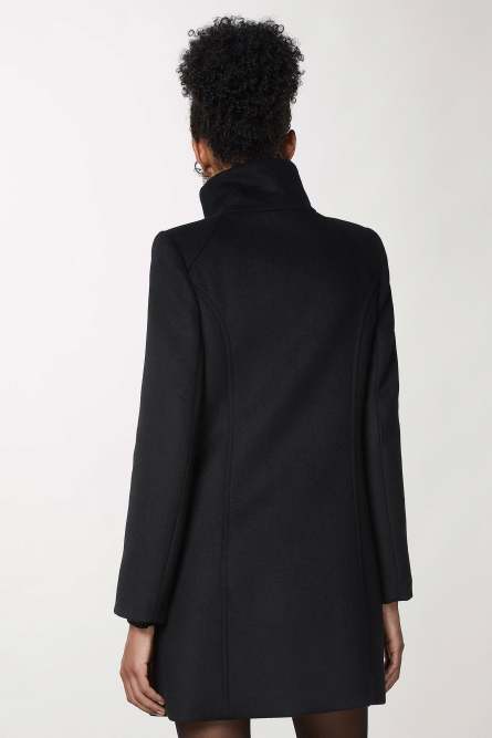 Essential high neck coat, Black, Patrizia Pepe