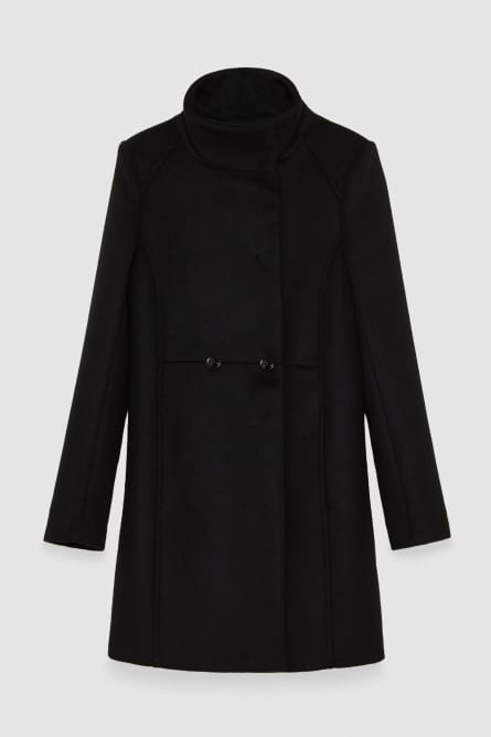 Essential high neck coat, Black, Patrizia Pepe