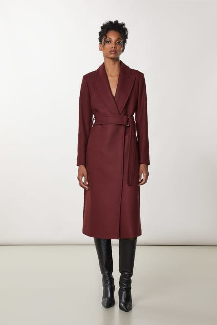 Cappotto con cintura ESSENTIAL, Viola, Patrizia Pepe