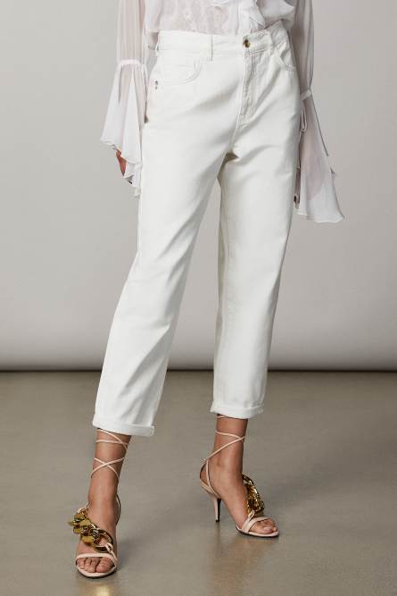 Balloon ankle grazer pants, White, Patrizia Pepe