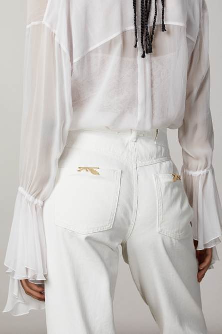 Balloon ankle grazer pants, White, Patrizia Pepe