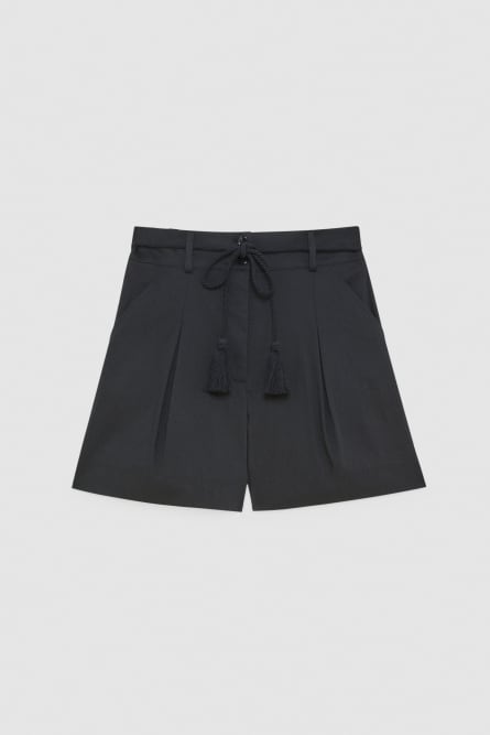 ESSENTIAL stretch cotton shorts, Black, Patrizia Pepe