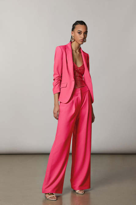 Sable crepe palazzo pants, Pink, Patrizia Pepe