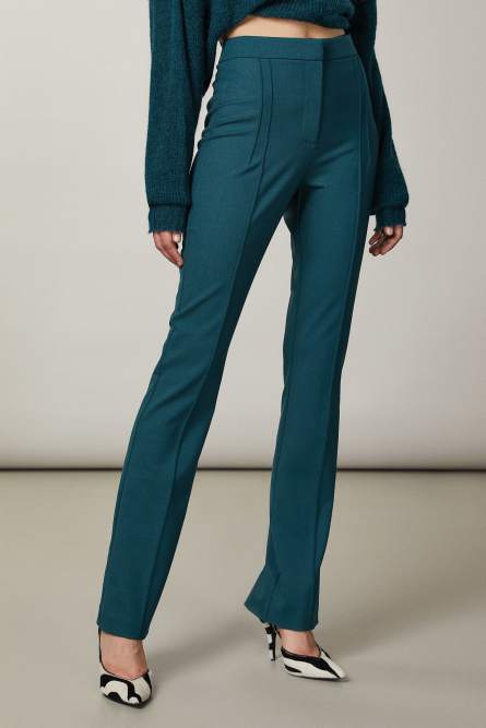 Slim gabardine pants, Green, Patrizia Pepe