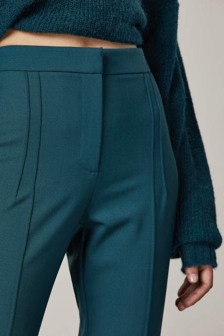 Slim gabardine pants, Green, Patrizia Pepe