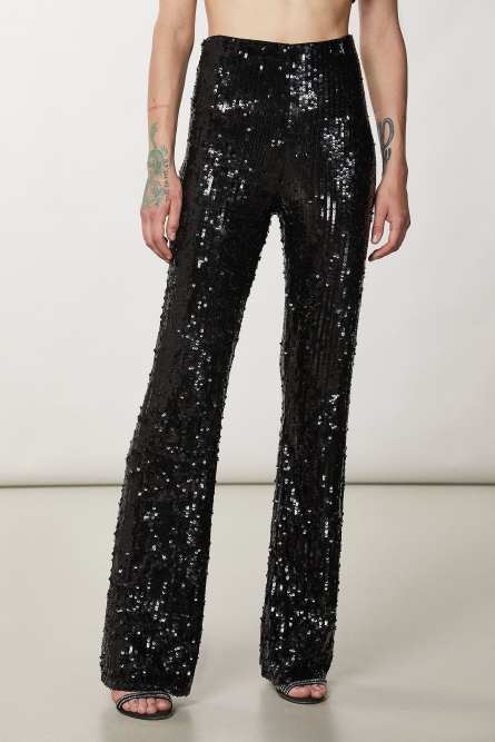Tulle pants with sequins, Black, Patrizia Pepe