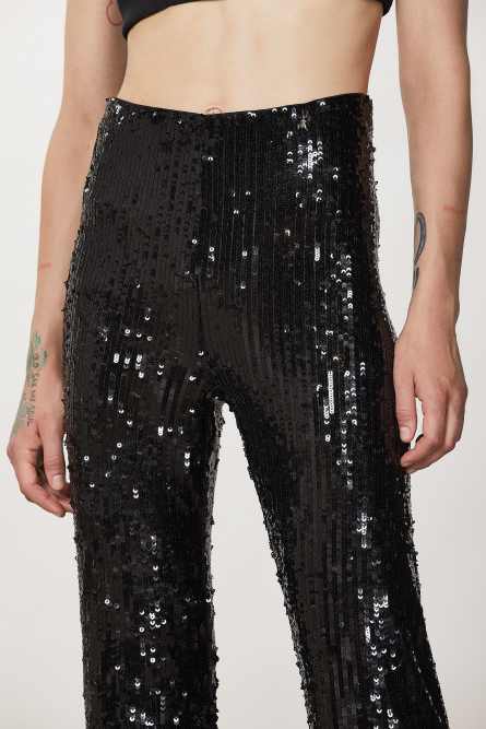 Tulle pants with sequins, Black, Patrizia Pepe