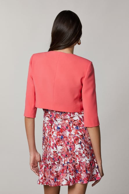 Cropped crew-neck jacket, Pink, Patrizia Pepe