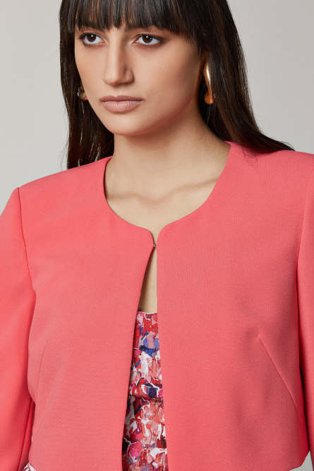 Cropped crew-neck jacket, Pink, Patrizia Pepe