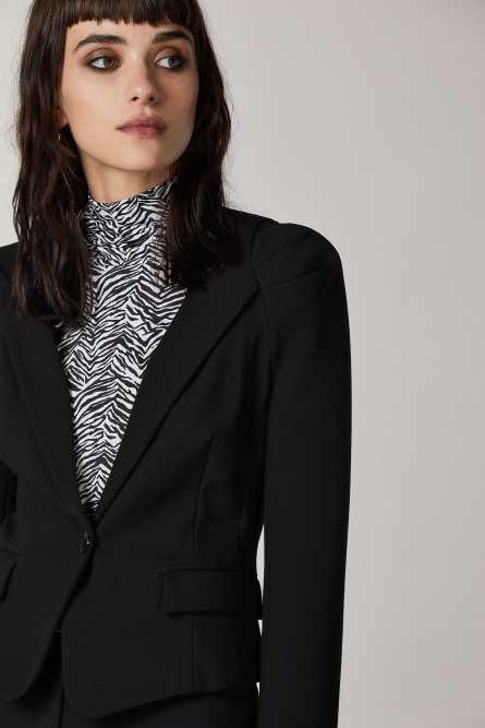 “ESSENTIAL” slim jacket, Black, Patrizia Pepe