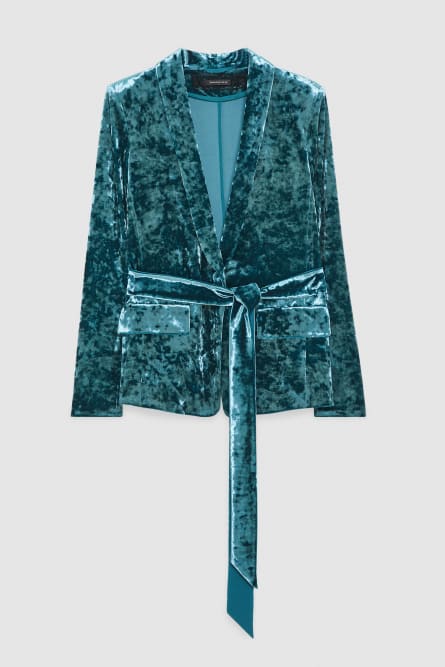 Velvet jacket, Green, Patrizia Pepe